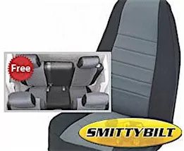 Smittybilt 13-18 wrangler jk 4 dr neoprene front and rear seat cover set; black/charcoal