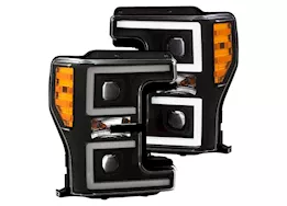 Anzo, Usa 17-c f250/350/450 projector headlights w/plank style switchback black w/amber excl factory led
