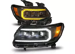 Anzo, Usa 15-22 colorado black housing full led projector headlight w/seq switchback light bar and initiation
