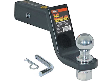Buyers Products (qty 1) ball mount kit, 4" drop, 2" ball w/h.p. blac Main Image