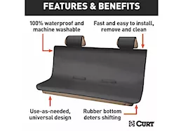 Curt Manufacturing Seat defender 58inx63in removable waterproof black xl bench truck seat cover