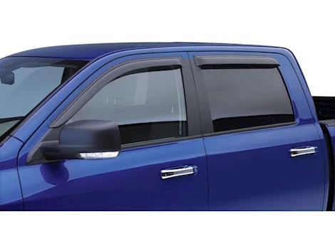 EGR 19-23 RAM 1500 CREW CAB TAPE-ON WINDOW VISORS FRONT & REAR DARK SMOKE FINISH