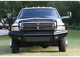 Fab Four's Black Steel Front Bumper w/Full Guard and Tow Hooks