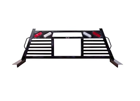 Frontier Truck Gear Headache Rack With Open Center Punch Plate and Lights Main Image