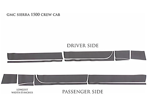 Lund International 14-16 SIERRA 1500 CREW CAB, 5.5FT BED RHINO LININGS ROCKER GUARDS-BLACK TEXTURED