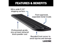 Luverne Truck Equipment 9.5in x 54in grip step xl steel passenger-side running board (no brackets)