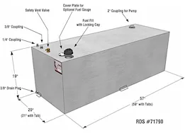 RDS Rectangular Transfer Fuel Tank - 91 Gallon Capacity