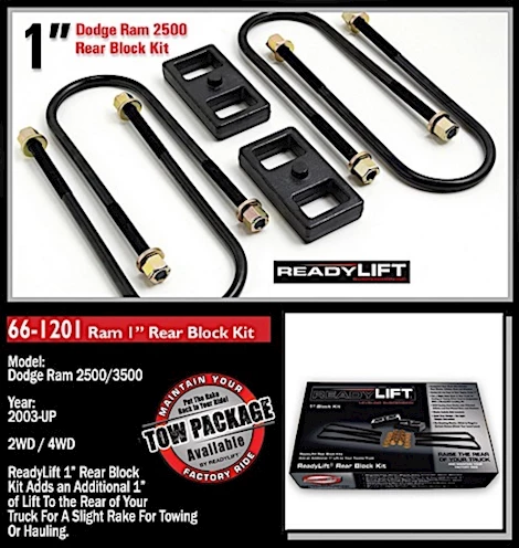 ReadyLift Suspension 1in rear block kit use w/o top mounted overloads 03-19 ram 2500/3500 Main Image