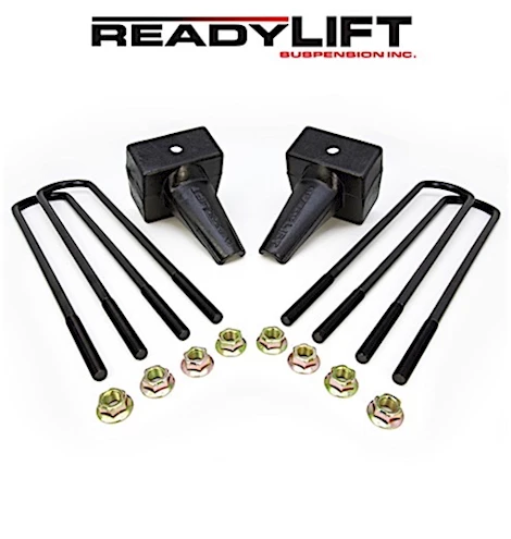 ReadyLift Suspension 5in tapered rear block kit 1 drive shaft, 16.5in u-bolts 11-16 f250/f350/f450 Main Image