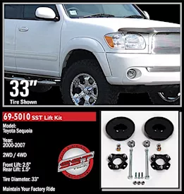 ReadyLift Suspension 2.0in sst lift kit front w/1inrear spacer w/o shocks 01-07 toyota sequoia