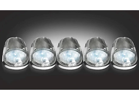 Recon Truck Accessories 03-14 ram 2500/3500 5pc clear cab roof light lens w/ white leds-complete kit w/ wiring & hardware Main Image