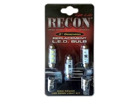 Recon Truck Accessories 00-07 silverado/sierra/07-14 wrangler high power dome light set led replacement Main Image