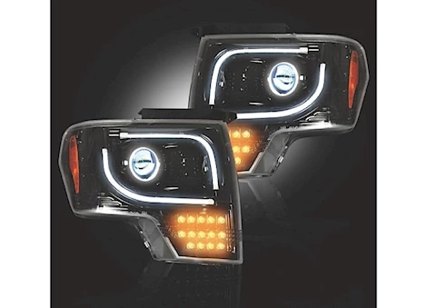 Recon Truck Accessories 13-14 f150(incl raptor)projector headlights w/ultra high power amber led turn drive/pass Main Image