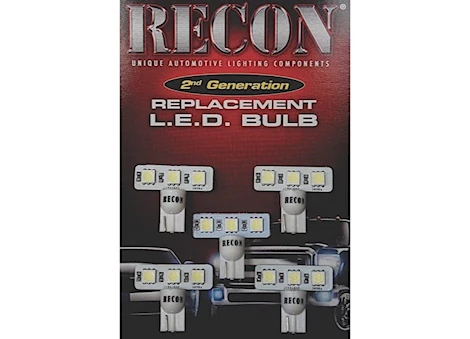 Recon Truck Accessories 99-14 ford sd replacement cab light bulbs 194/168 t-10 high-power 3-watt led bul Main Image