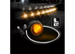 Recon Truck Accessories Universal amber led front lower air dam light kit w/smoked lens and black bezel