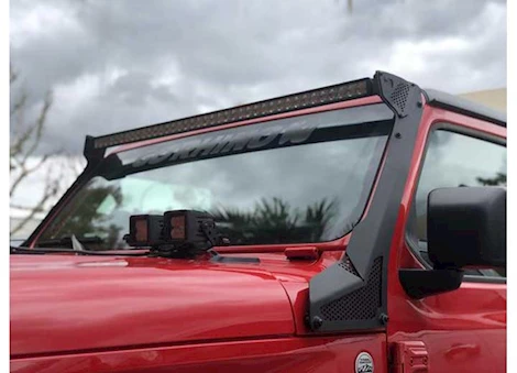 Go Rhino 18-c wrangler jlu black xe series windshield led light bar mount bracket Main Image