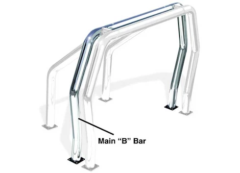 Go Rhino Bed Bars - Main Bar - Chrome