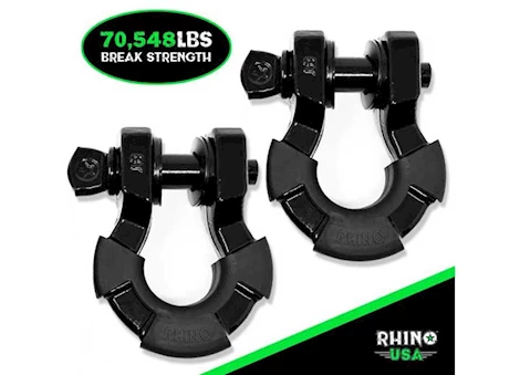 Rhino USA 8 ton recovery super shackle 2 pck black Main Image