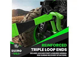 Rhino USA Recovery tow strap 3in x 20ft green