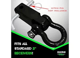 Rhino USA Shackle hitch receiver w/ d-ring black