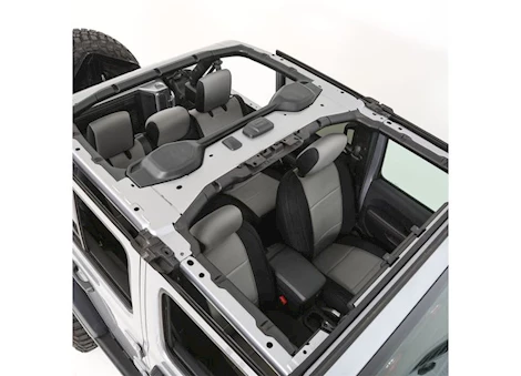 Smittybilt 18-c wrangler jl 4dr neoprene front and rear seat cover set; non-rubicon models; black/gray Main Image
