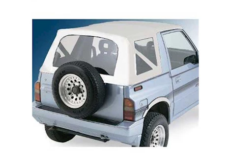 Smittybilt 86-94 sidekick/geo tracker replacement soft top w/clear windows & no upr doors; vinyl white Main Image