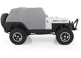 Smittybilt 92-06 wrangler yj/tj water-resistant cab cover w/door flaps; gray