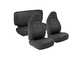 Smittybilt 03-06 wrangler tj neoprene front and rear seat cover set; black/black
