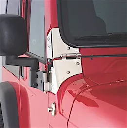Smittybilt 76-95 cj & wrangler (yj) windshield hinges - stainless steel