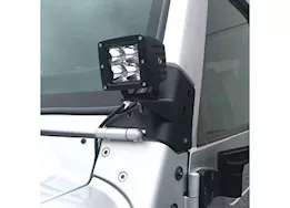 Smittybilt 97-06 wrangler (tj/lj) windshield hinge light bracket - black