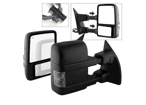 Spyder Automotive 08-15 superduty l&r manual extendable - power heated adjust mirror with led sign Main Image