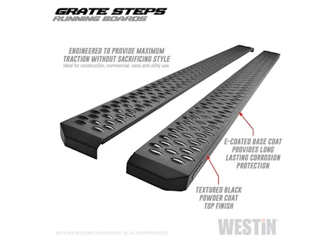 Westin Automotive Textured black running boards 90 inches textured black grate steps running board (brkt sold sep) Main Image