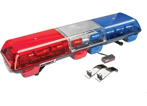 Wolo Manufacturing Corp. INFINITY 3 RED & BLUE LENS- PERMANENT MOUNT FULL LIGHT BAR, COMMERCIAL GRADE, DU